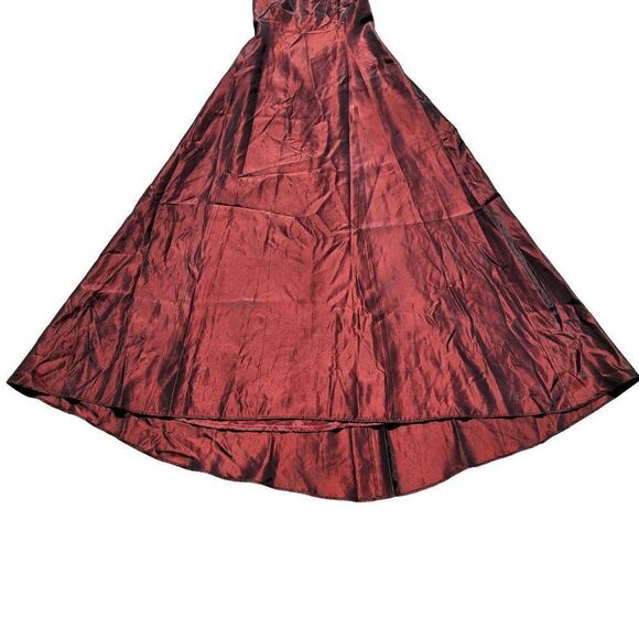 Vintage 90's Cache Gown 6 Oxblood Maroon Halter Backless Knotted Waist Aline USA - Picture 14 of 17